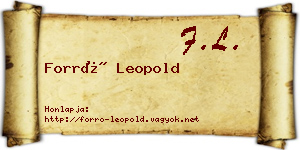 Forró Leopold névjegykártya